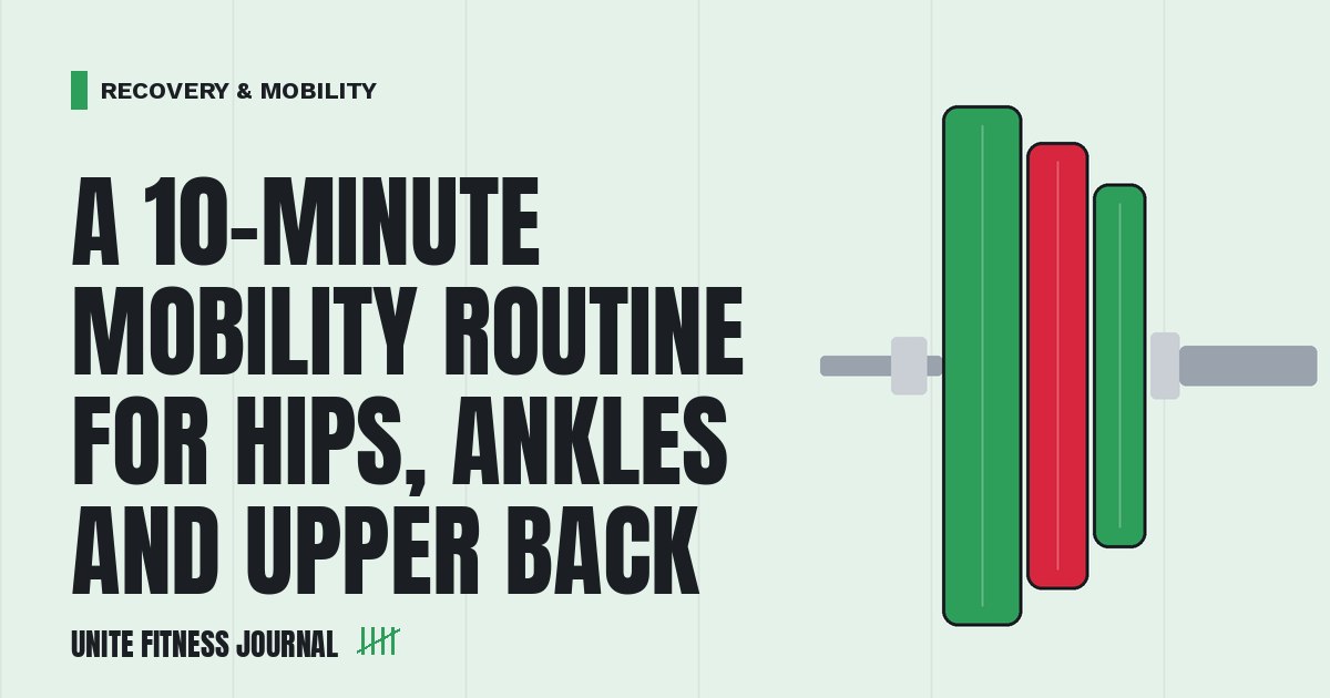 Loaded barbell cover graphic for: A 10-Minute Mobility Routine for Hips, Ankles and Upper Back