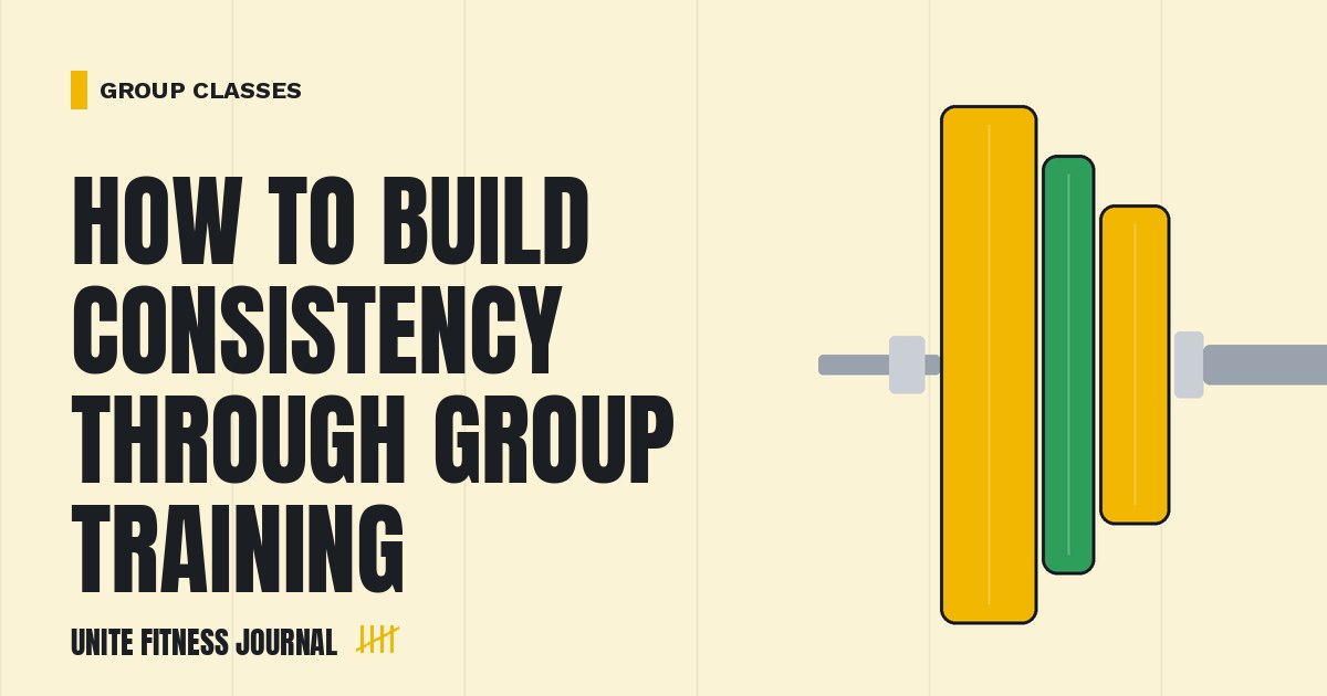 Loaded barbell cover graphic for: How to Build Consistency Through Group Training
